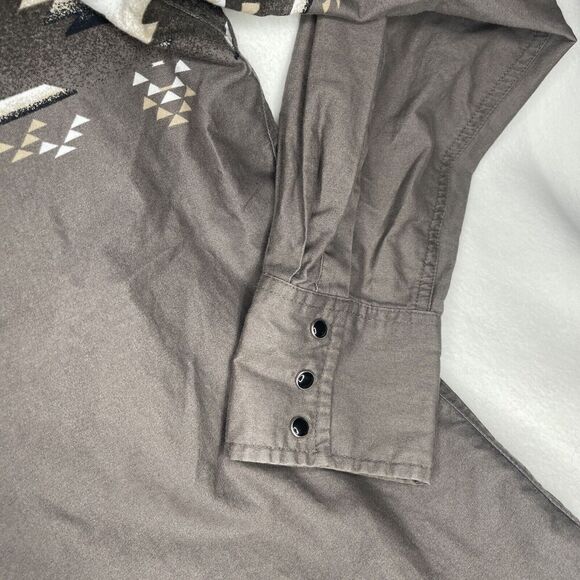 Cumberland Outfitters Western Black Pearl Snap Shirt Size XXLT Aztec - Picture 5 of 7